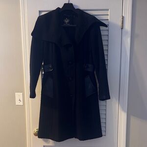 Mackage Black Women's coat with leather details size large